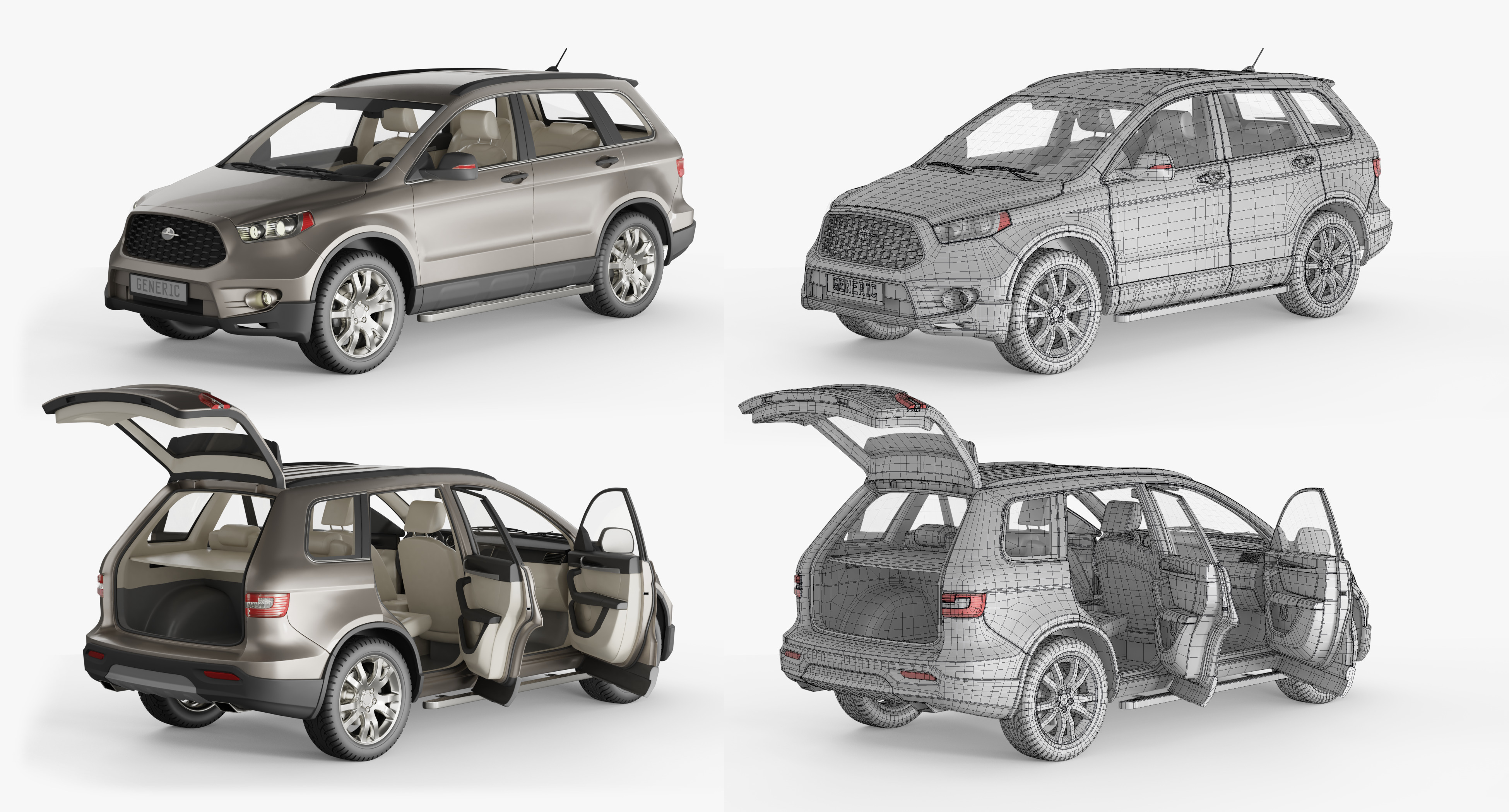 Generic SUV ZYX0 snow covered and wrecked preview image 5